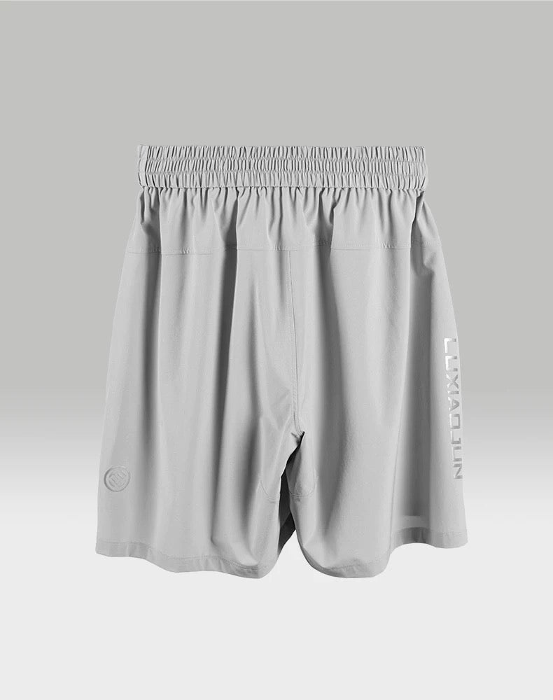 LUXIAOJUN Short de sport homme léger et à séchage rapide 9″ Gris