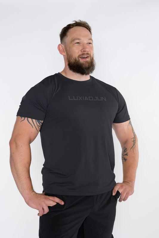 LUXIAOJUN Herren Performance T-Shirt Daily Essentials Schwarz
