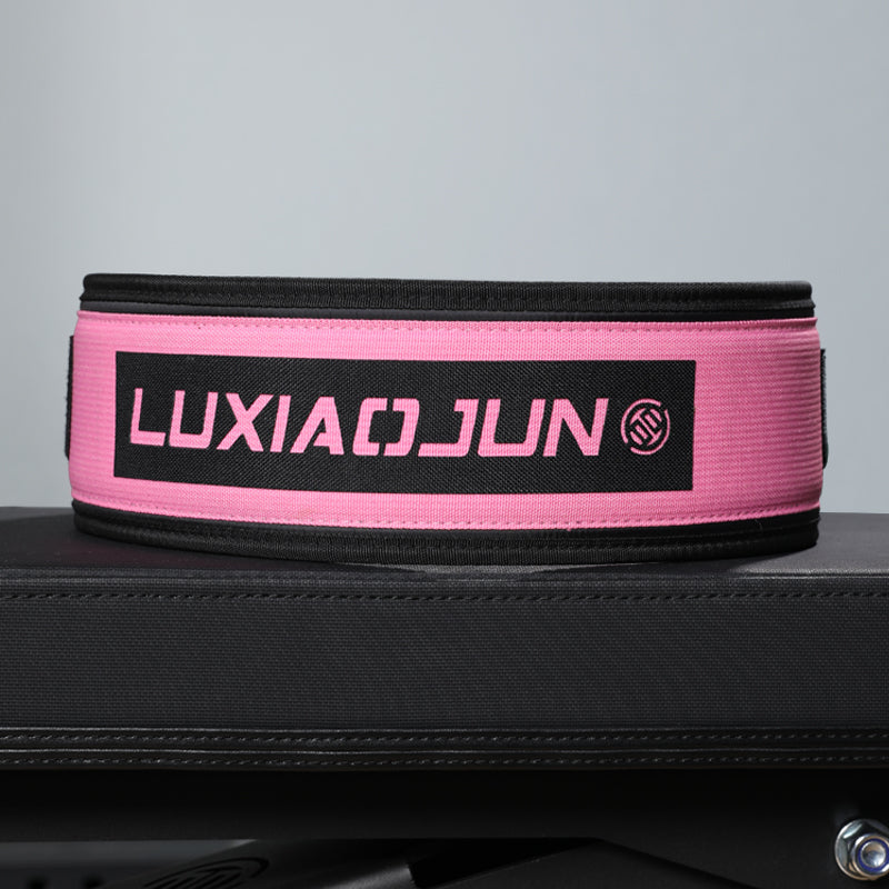 Ceinture d'haltérophilie en nylon LUXIAOJUN 4″ Rose