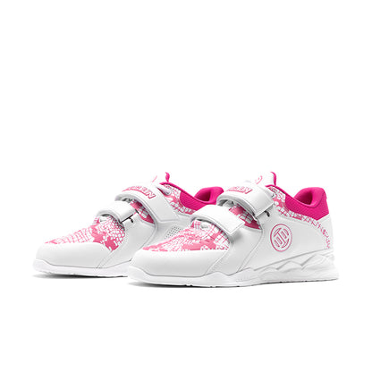 LUXIAOJUN Gewichtheberschuhe – Pink & Weiß (Schlangen-Edition)