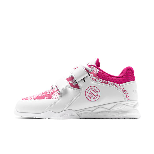 LUXIAOJUN Gewichtheberschuhe – Pink & Weiß (Schlangen-Edition)
