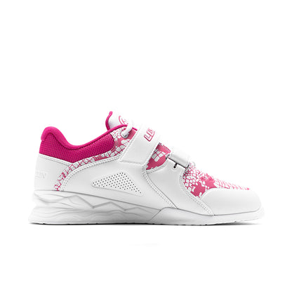 LUXIAOJUN Gewichtheberschuhe – Pink & Weiß (Schlangen-Edition)