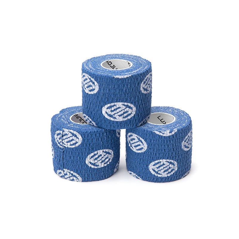 LUXIAOJUN Tape pouce haltérophilie (Hook Grip)- bande cohésive élastique, lot de 3 Bleu