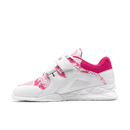 LUXIAOJUN Gewichtheberschuhe – Pink & Weiß (Schlangen-Edition)