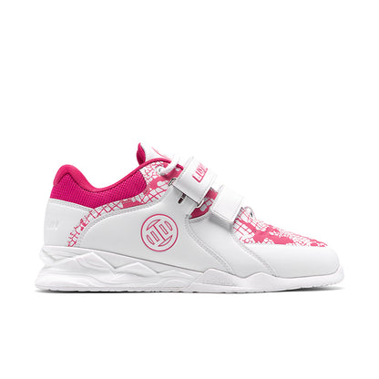 LUXIAOJUN Gewichtheberschuhe – Pink & Weiß (Schlangen-Edition)