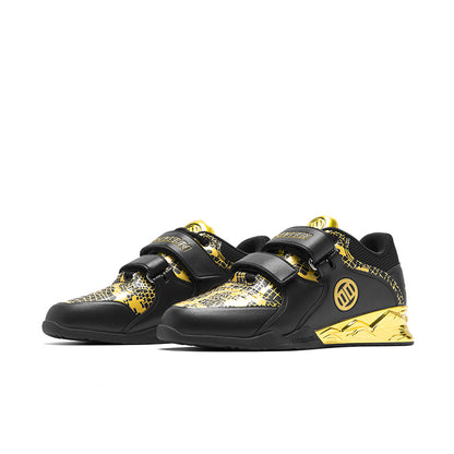 LUXIAOJUN Gewichtheberschuhe – Schwarz & Gold (Schlangen-Edition)