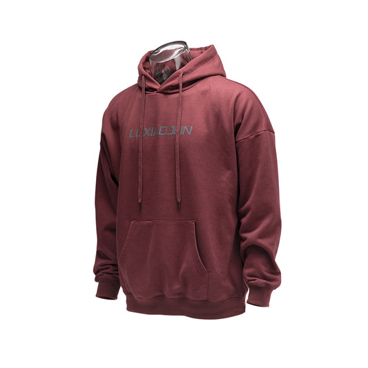 Unisexer Oversize-Hoodie LUXIAOJUN – Sportswear Essentials Burgunderrot