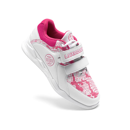 LUXIAOJUN Gewichtheberschuhe – Pink & Weiß (Schlangen-Edition)