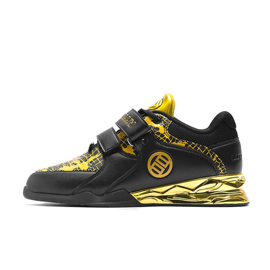 LUXIAOJUN Gewichtheberschuhe – Schwarz & Gold (Schlangen-Edition)
