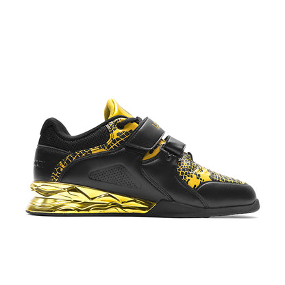 LUXIAOJUN Gewichtheberschuhe – Schwarz & Gold (Schlangen-Edition)