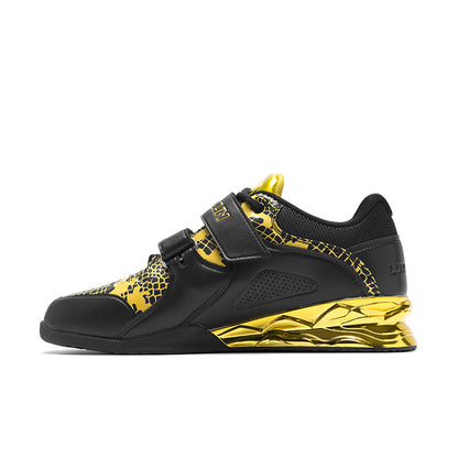 LUXIAOJUN Gewichtheberschuhe – Schwarz & Gold (Schlangen-Edition)