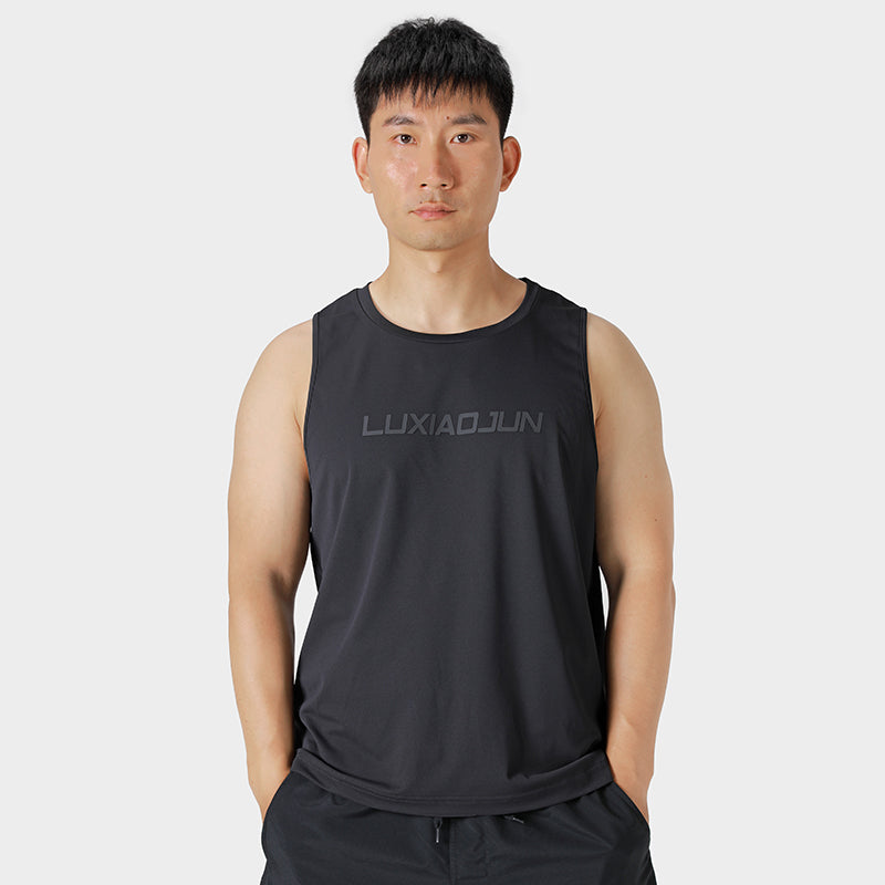 LUXIAOJUN Daily Essentials Débardeur de performance pour homme Noir