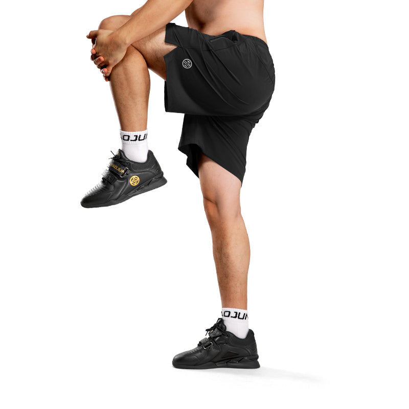 LUXIAOJUN – Short de sport léger et à séchage rapide pour homme 9″ Noir