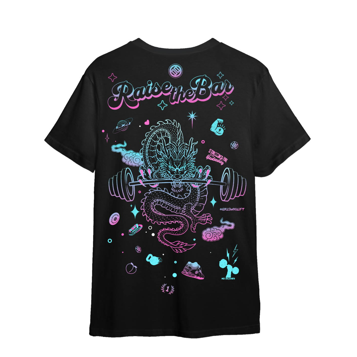 T-shirt oversize unisexe LUXIAOJUN - Dragon Power Violet