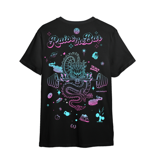 T-shirt oversize unisexe LUXIAOJUN - Dragon Power Violet