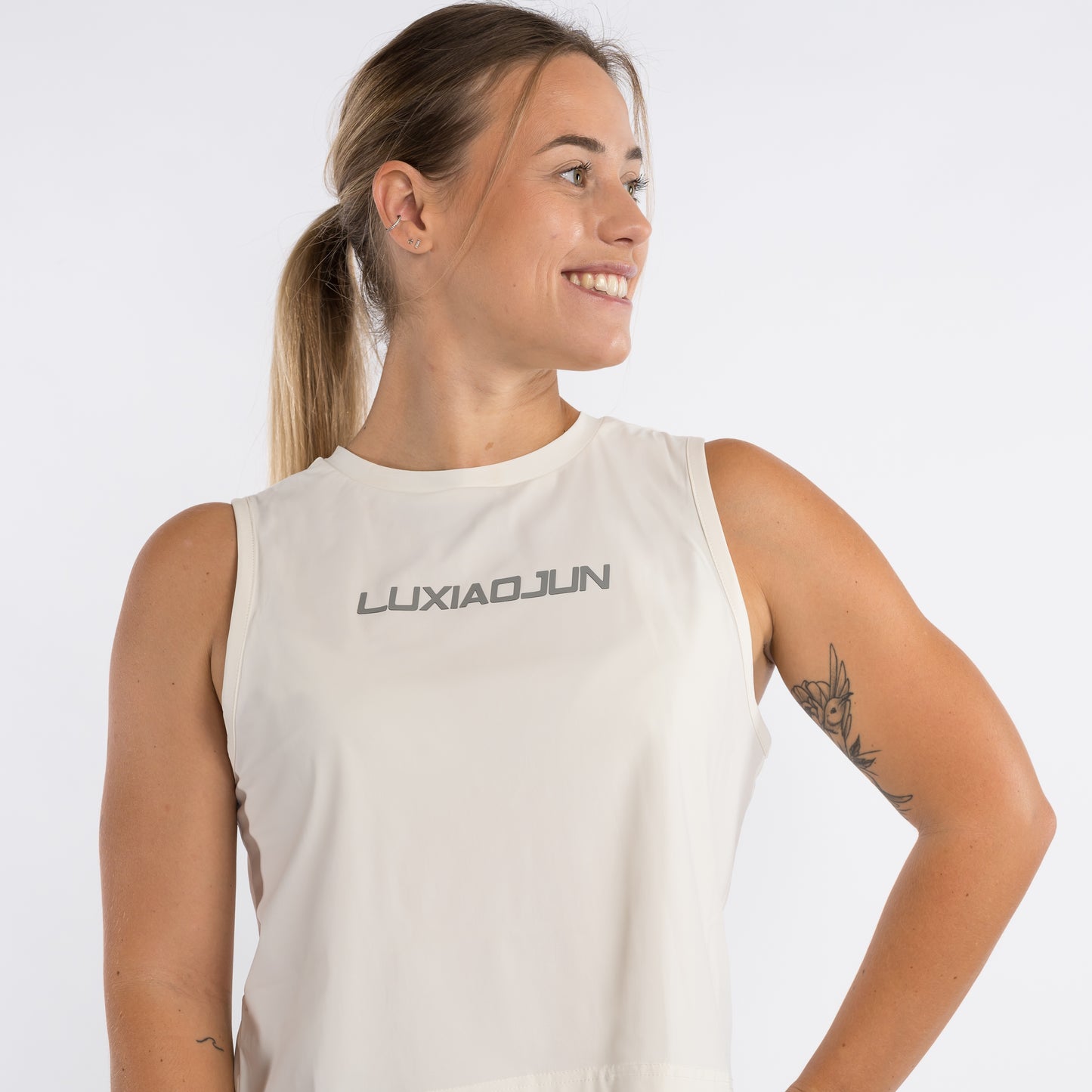 LUXIAOJUN Daily Essentials Crop Top Performance Femme Blanc