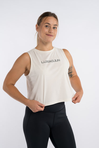 LUXIAOJUN Daily Essentials Crop Top Performance Femme Blanc