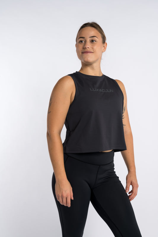 LUXIAOJUN Daily Essentials Crop Top Performance Femme Noir