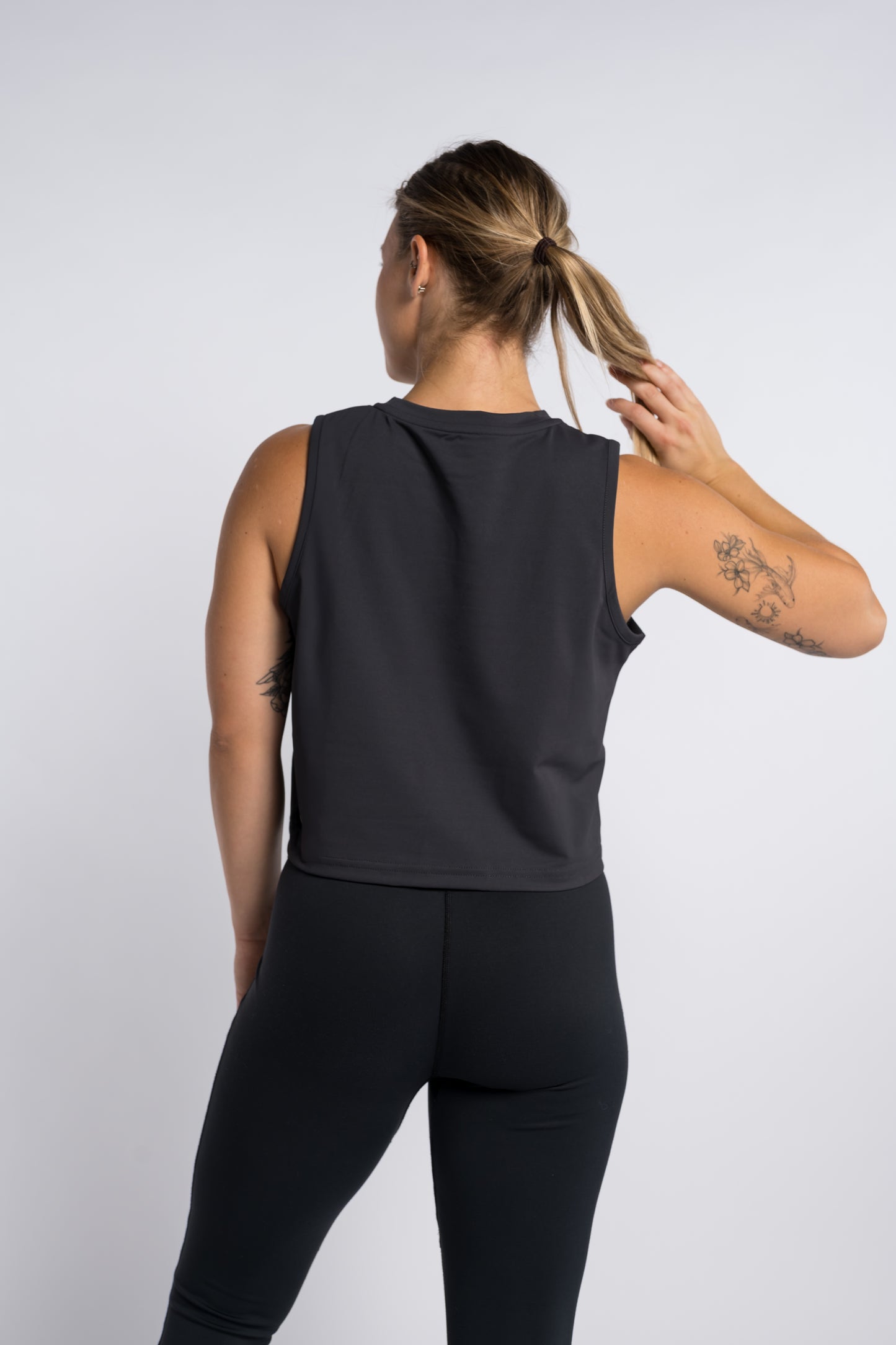 LUXIAOJUN Daily Essentials Crop Top Performance Femme Noir