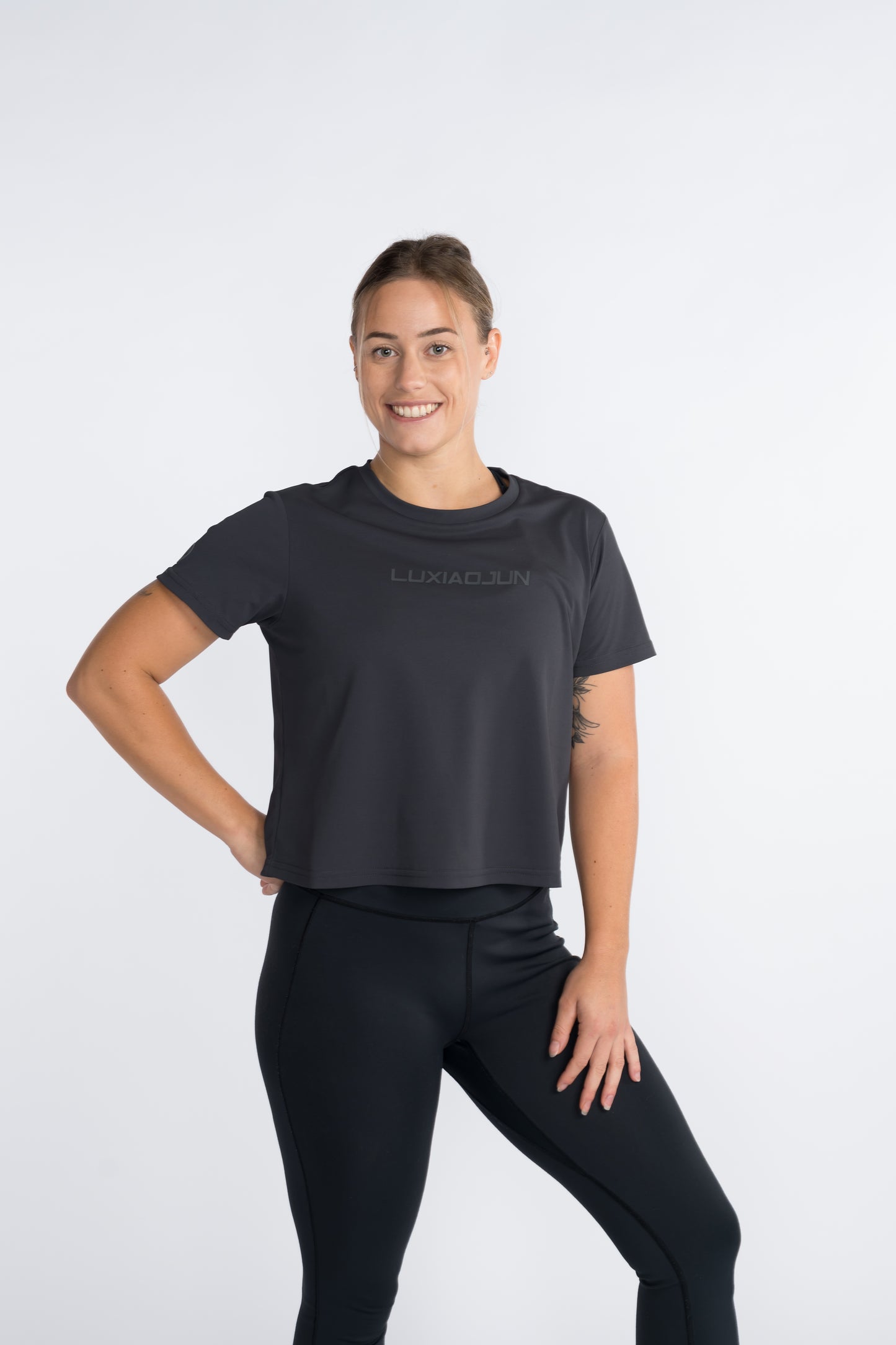 T-shirt de sport femme LUXIAOJUN noir – Collection Essentiels du quotidien Noir