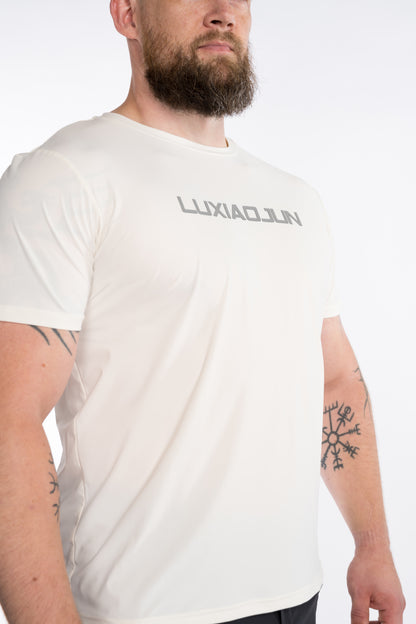 LUXIAOJUN Herren Performance T-Shirt Weiß Daily Essentials Weiß
