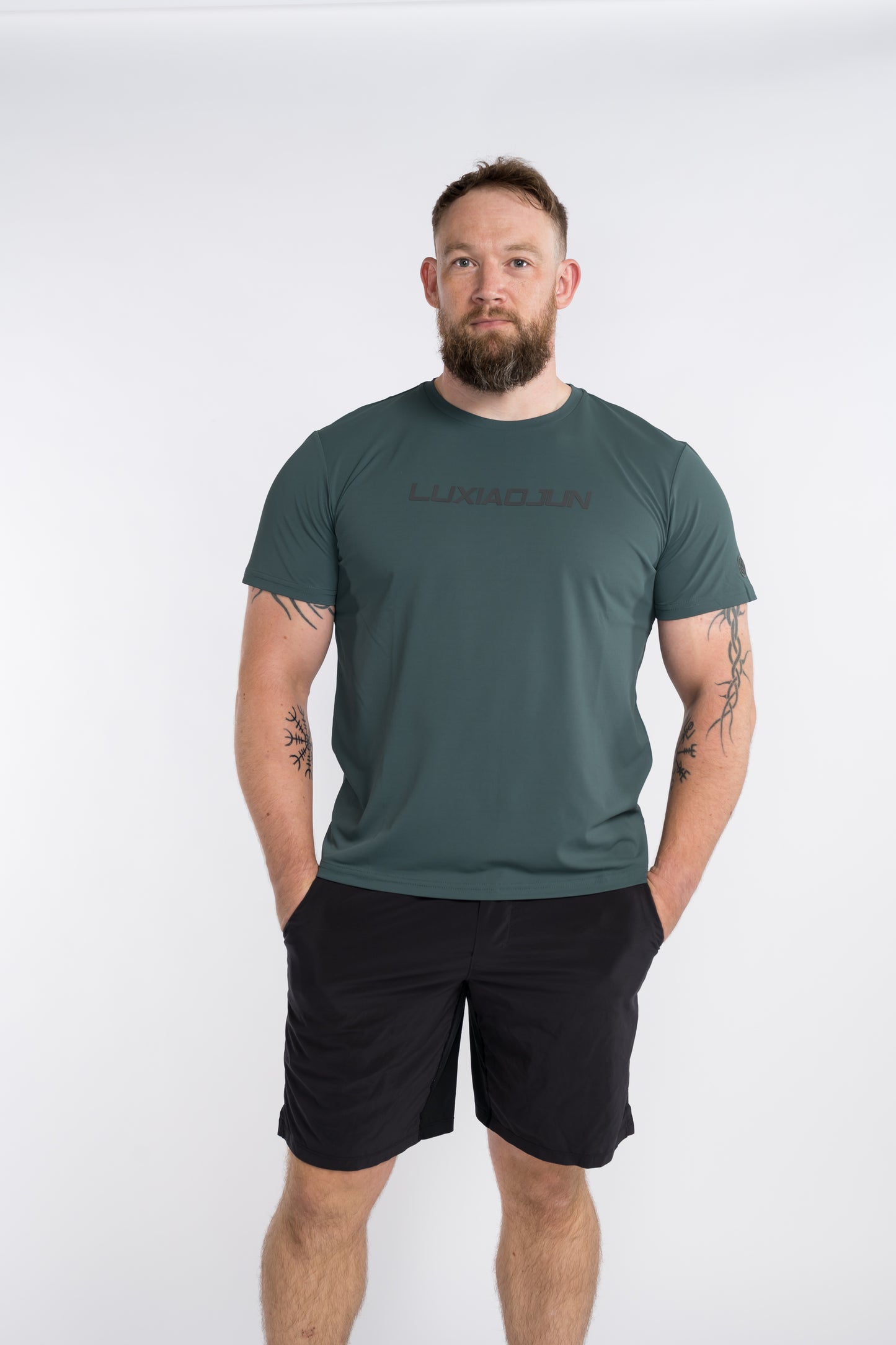 T-shirt de performance homme LUXIAOJUN vert Daily Essentials Vert