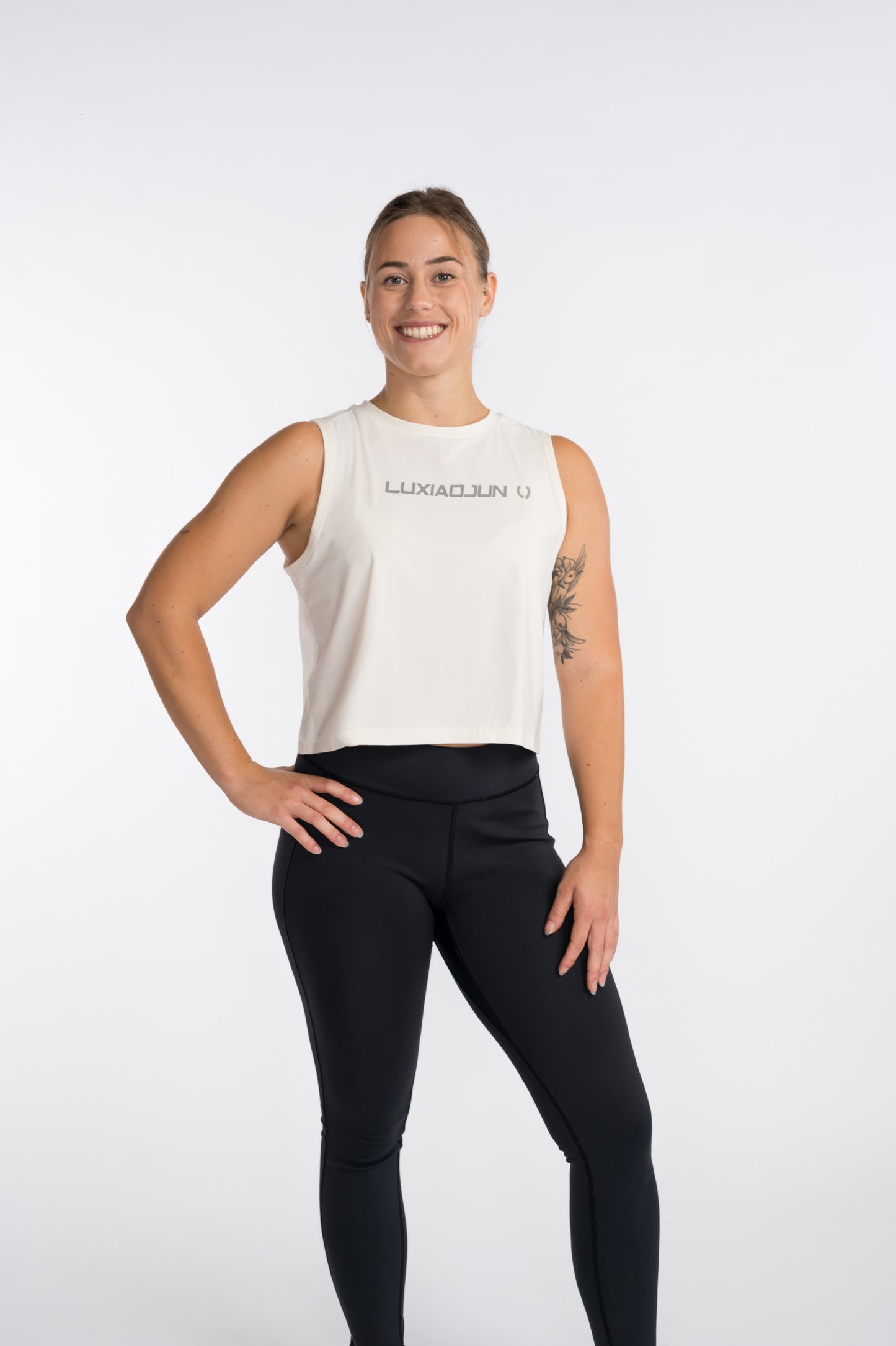 LUXIAOJUN Daily Essentials Crop Top Performance Femme Blanc